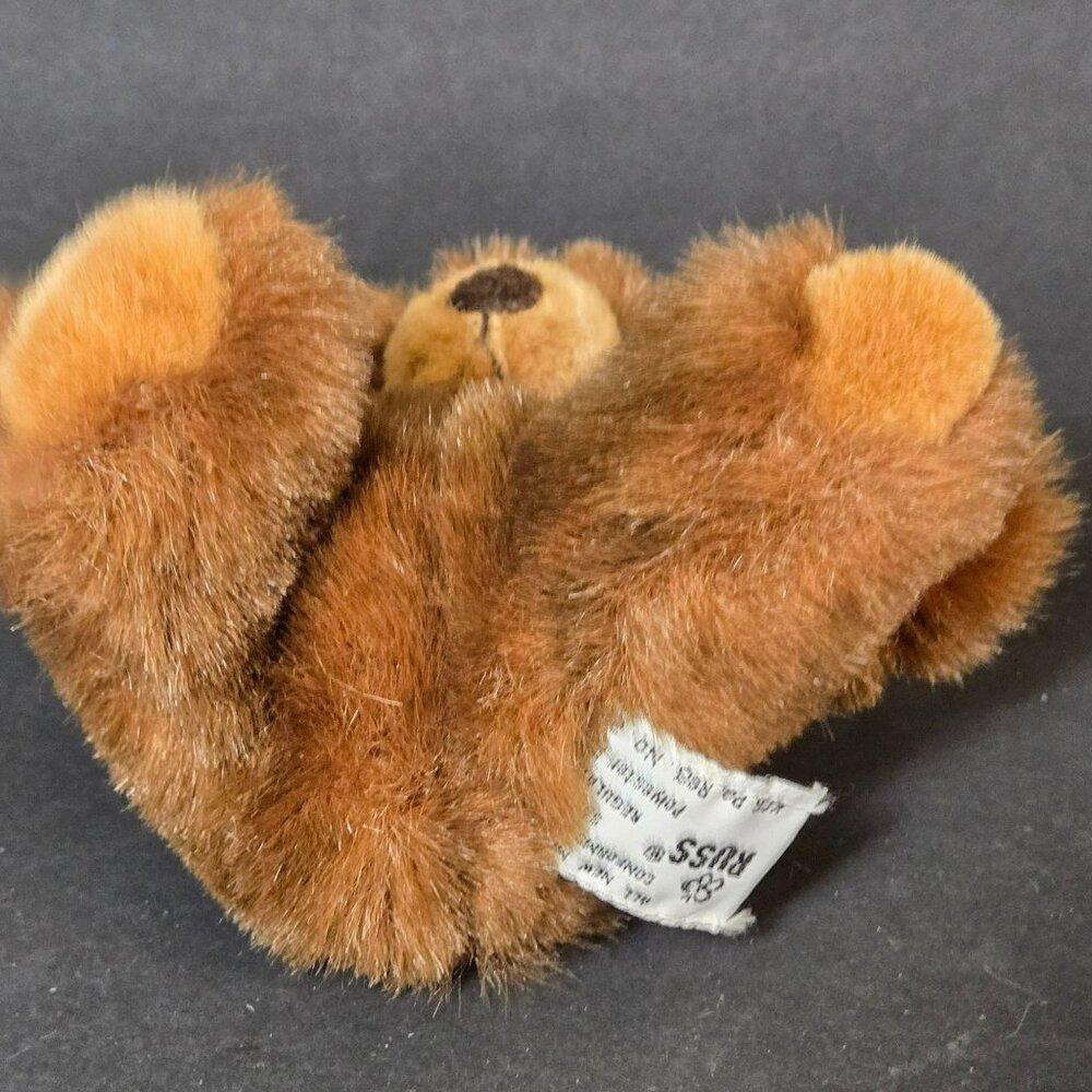 Vintage Russ Berrie Grizzles Brown Plush Teddy Bear 7" Soft Stuffed Animal - Picture 5 of 9